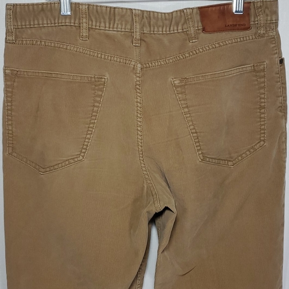 Lands' End Traditional Fit Tan Corduroy Pants - Picture 8 of 11